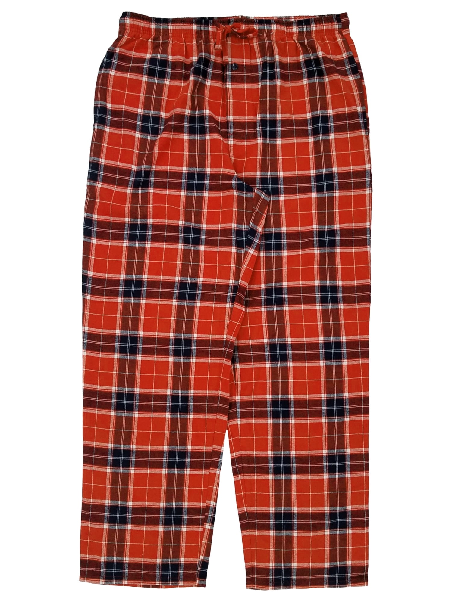 St. Johns Bay Mens Orange Blue Plaid Flannel Sleep Pants Pajama Bottoms XXL Walmart