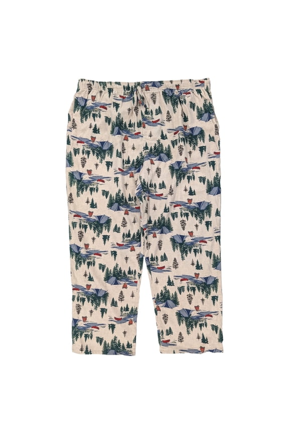 St. Johns Bay Mens Orange & Blue Plaid Flannel Sleep Pants Pajama Bottoms