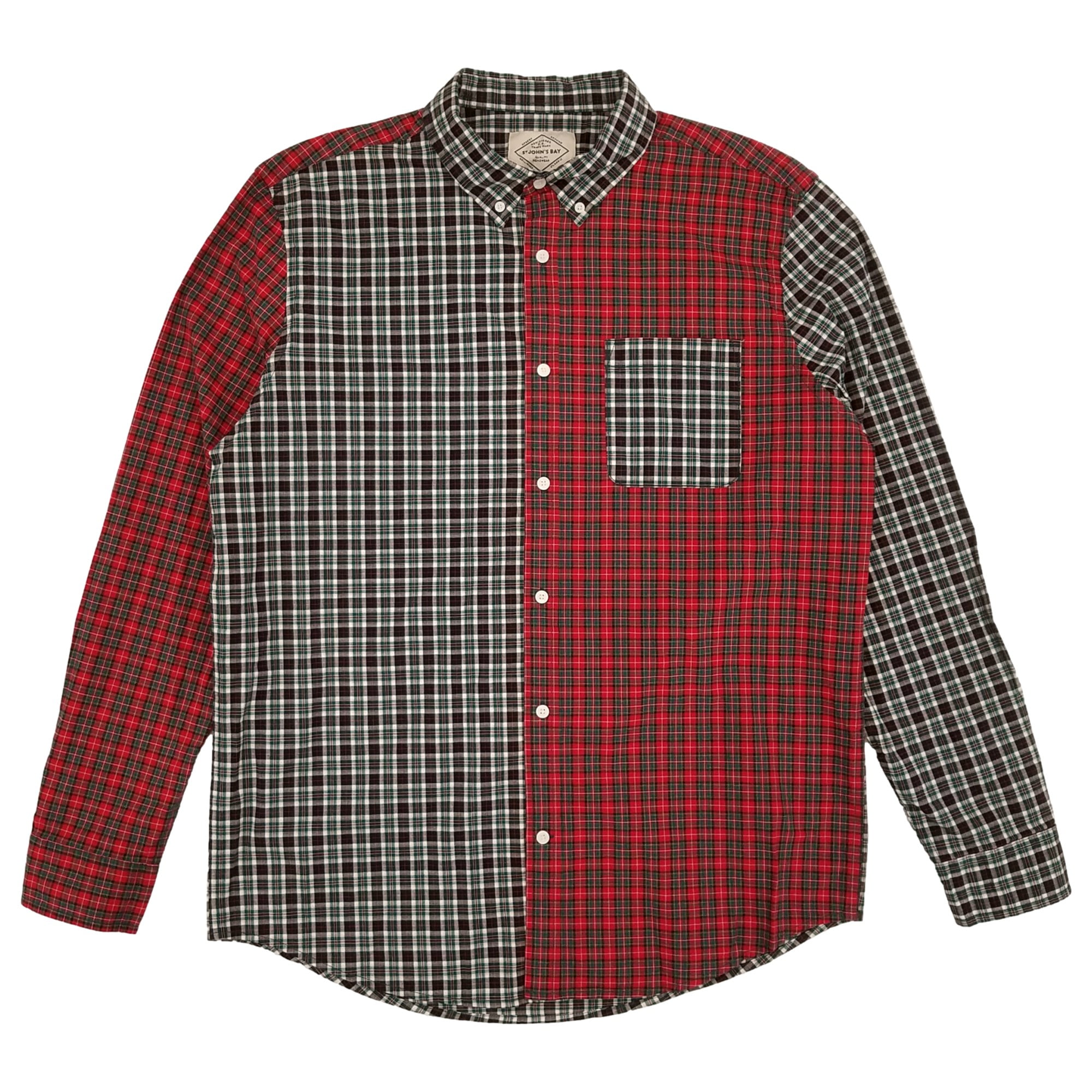 St. John's Bay Mens Big & Tall Blue Plaid Long Sleeve Button St. John's Bay Mens Big & Tall Blue Plaid Long Sleeve Button