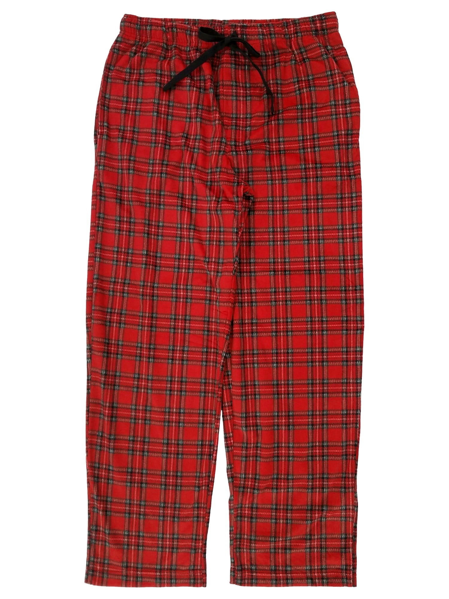 St. Johns Bay Mens Red Tartan Plaid Fleece Sleep Pants Pajama Bottoms Medium
