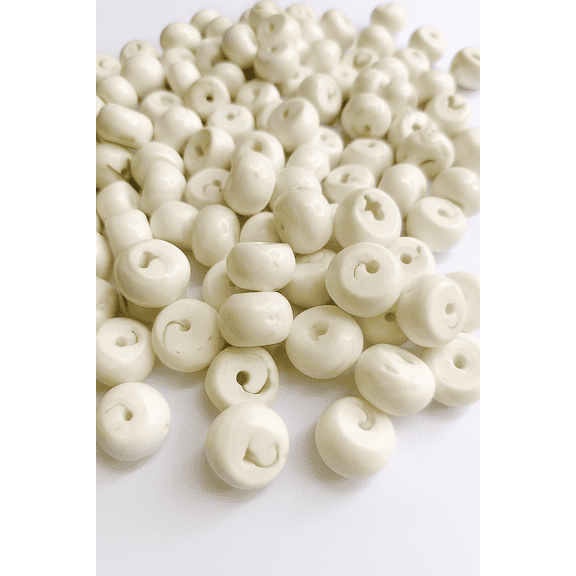 St John's Exim Sea Shells Bone Beads (15 to 16mm) 1 kg Minimum 250 Pieces, White