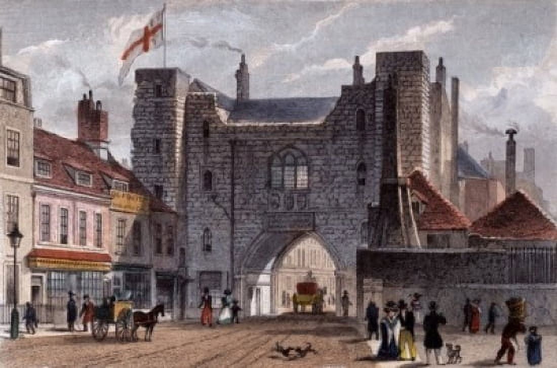 St Johns Gate Clerkenwell 1829 Thomas Hosmer Shepherd (1792-1864 British) Engraving Canvas Art - Thomas Hosmer Shepherd (24 x 36)