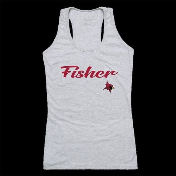 St. Johns University Fisher Cardinals Script Tank Top, Heather Grey - Medium
