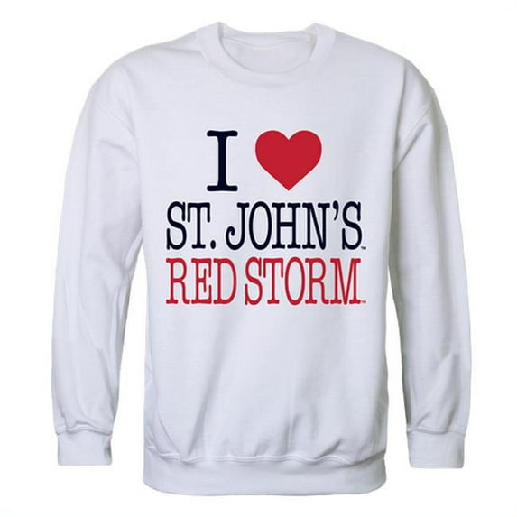 St Johns University I Love Crewneck T-Shirt, White - 2XL