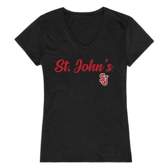 St. Johns University Womens Script T-Shirt, Black - Extra Large