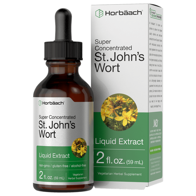 St Johns Wort Liquid Extract 2 oz Vegetarian & Alcohol Free by