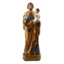 St. Joseph and Child Jesus Statues, Hand-Crafted 8 Inch Saint Joseph Resin Figurines, Catholic Religious Renaissance Collection Decoration, Religious Gift