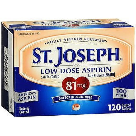 St. Joseph Low Dose Aspirin-- 81 mg - 120 Tablets (Pack of 3)