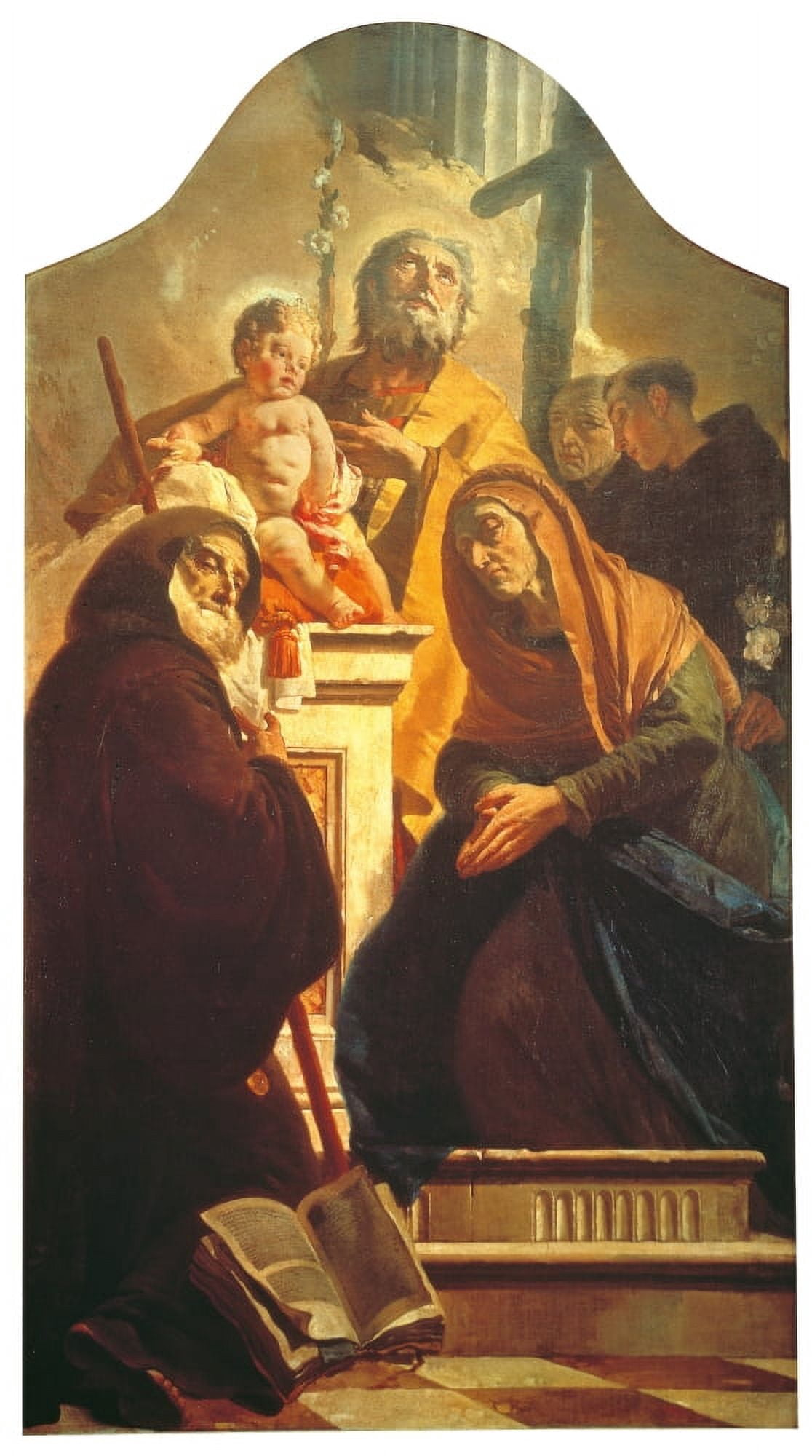 St Joseph With Christ Child And St Francis Of Paola Canvas Art - (24 x 36)