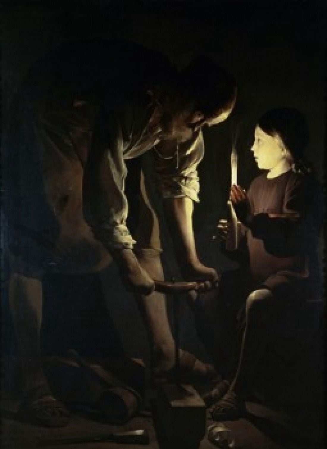 St Joseph the Carpenter 17th C Georges de La Tour (1593-1652 French) Musee Du Louvre Paris Canvas Art - Georges De La Tour (24 x 36)