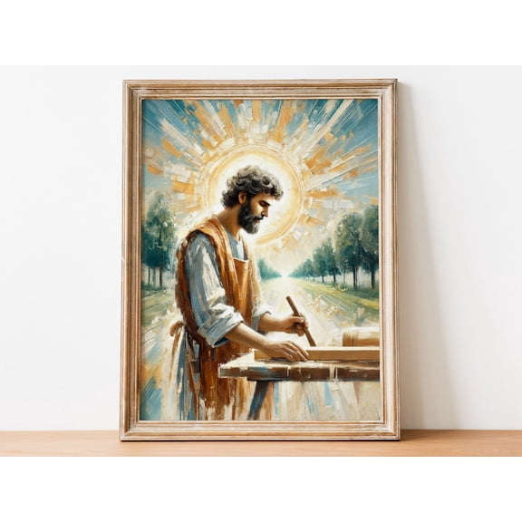 St. Joseph the Carpenter Christian Home Decor Art Poster - 8x12 UNFRAMED