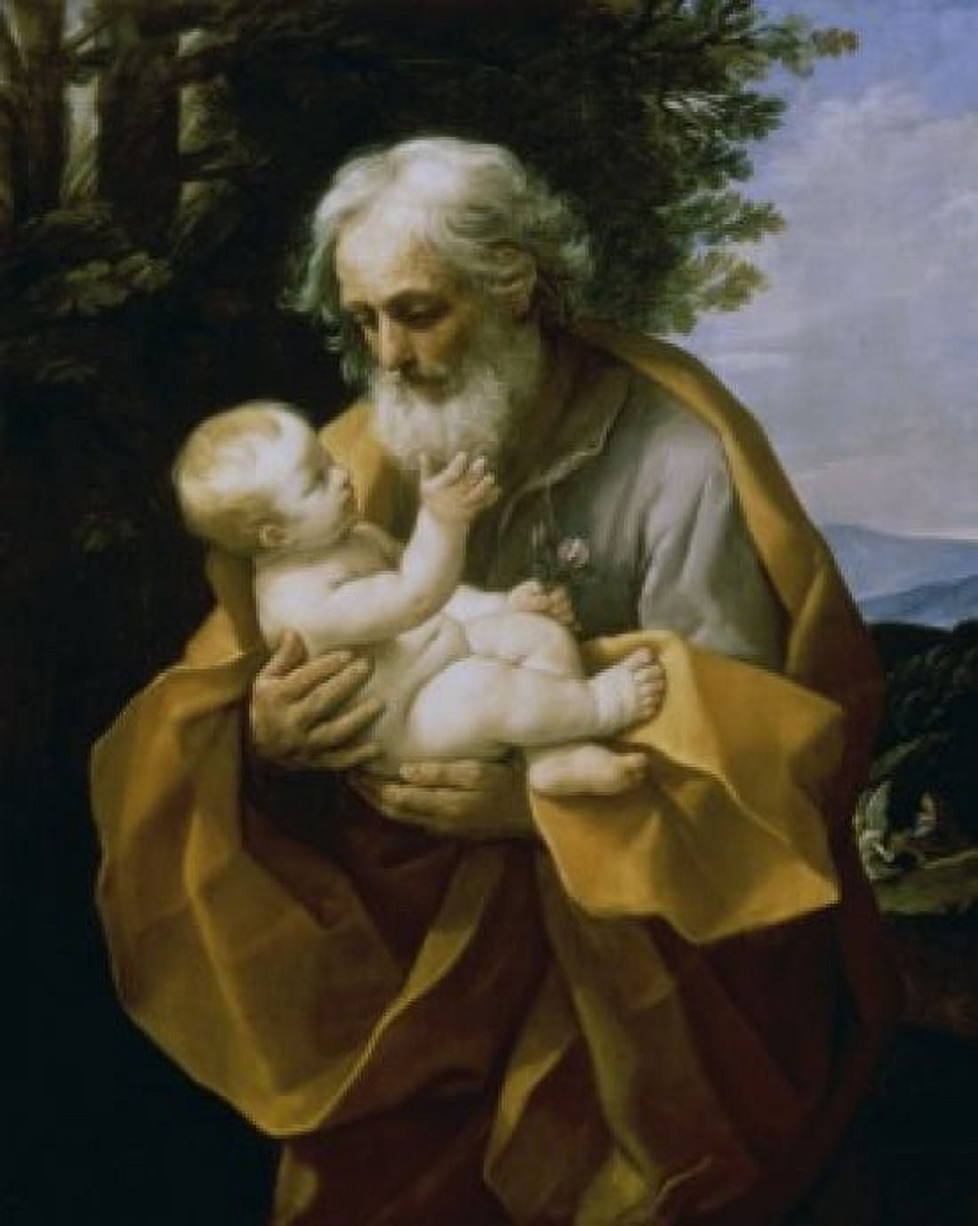 St Joseph with the Jesus Child c 1620-1630 Guido Reni (1575-1642Bolognese) Hermitage Museum St Petersburg Canvas Art - Guido Reni (18 x 24)