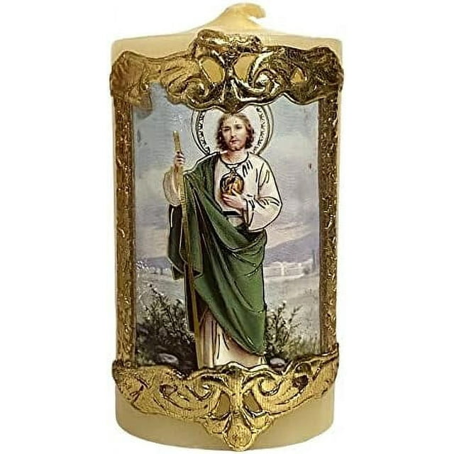 St Jude Cirio Paschal Candle Prayer San Judas Tadeo Vela 3Inch X 1