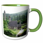 St Kevin, Wicklow Mountains, Glendalough, Ireland - EU15 LSE0004 - Lynn Seldon 11oz Two-Tone Green Mug mug-137451-7