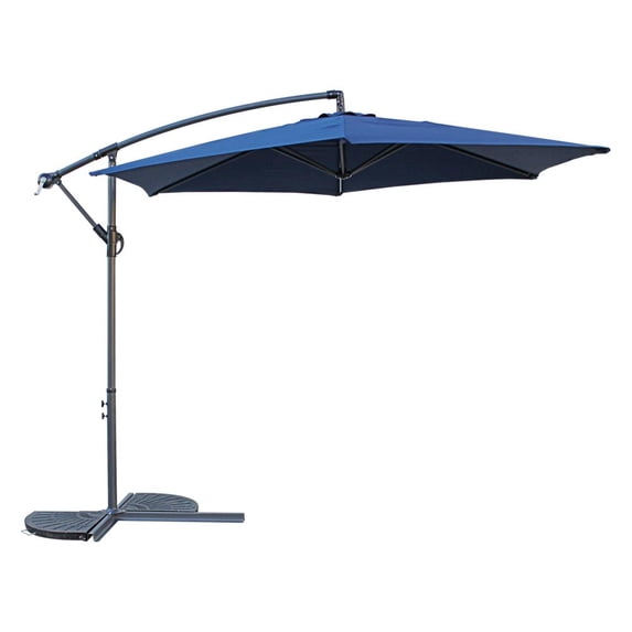 International Caravan St. Kitts 10 Foot Cantilever Crank Umbrella, Navy