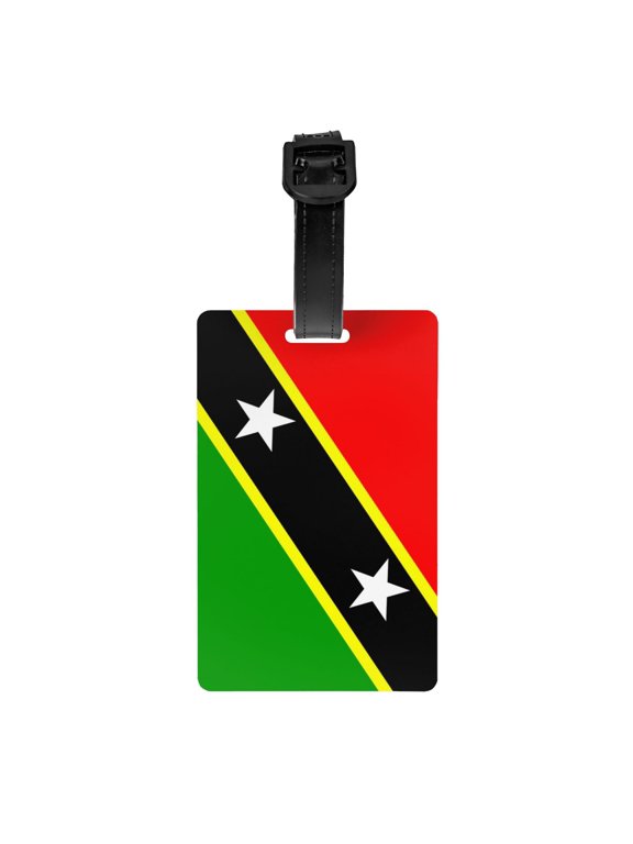 St.Kitts And Nevis Large Flag Luggage Identifier Name Tag For Backpacks Suitcases Bags Baggage