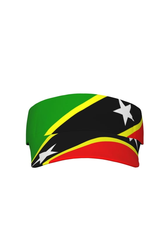 St.Kitts And Nevis Large Flag Sports Sun Visor Hats Adjustable Sun Visor Caps For Women And Men