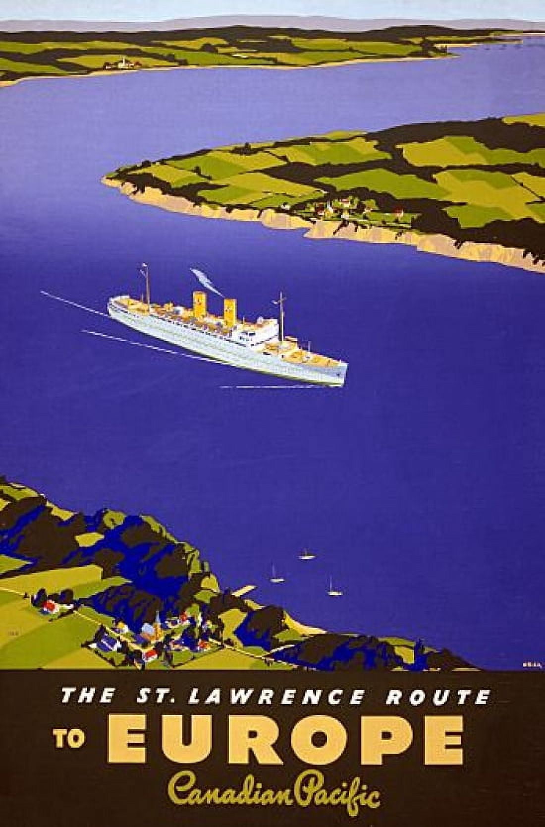 St Lawrence Canadian Pacific Travel Canvas Art - (18 x 24)