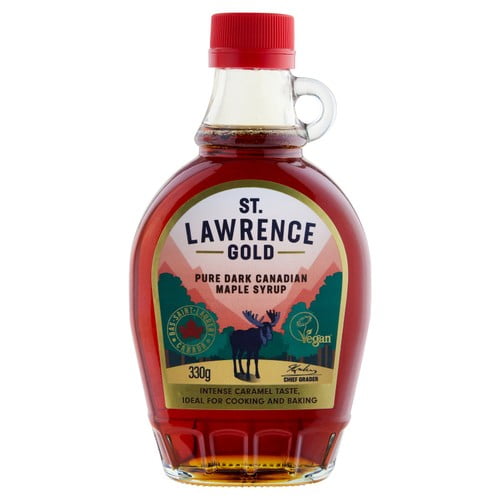 St Lawrence Gold Dark Robust Taste Maple Syrup 330g, British Import (Pack of 2)