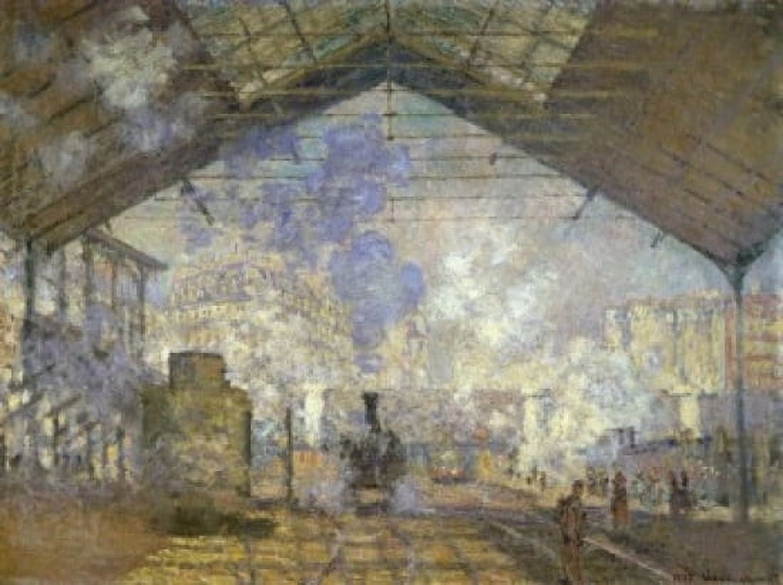St Lazare Station 1877 Claude Monet (1840-1926French 75 X 104 cm) Musee dOrsay Paris Canvas Art - Claude Monet (24 x 36)