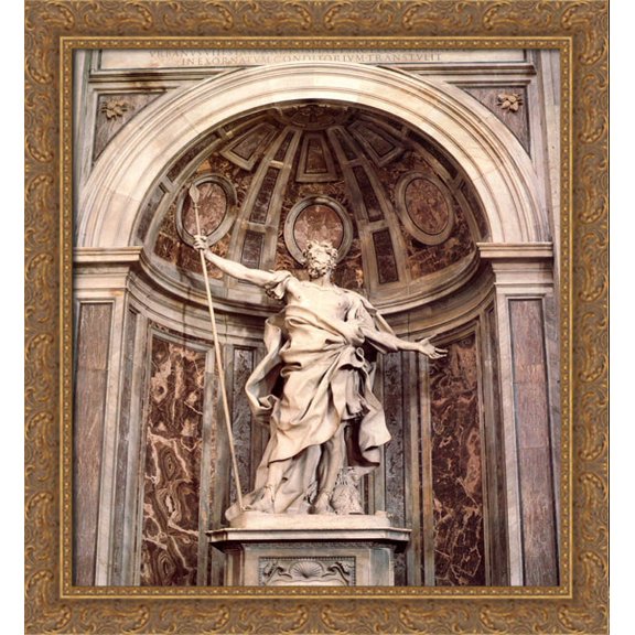 St. Longinus 28x32 Large Gold Ornate Wood Framed Canvas Art by Gian Lorenzo Bernini
