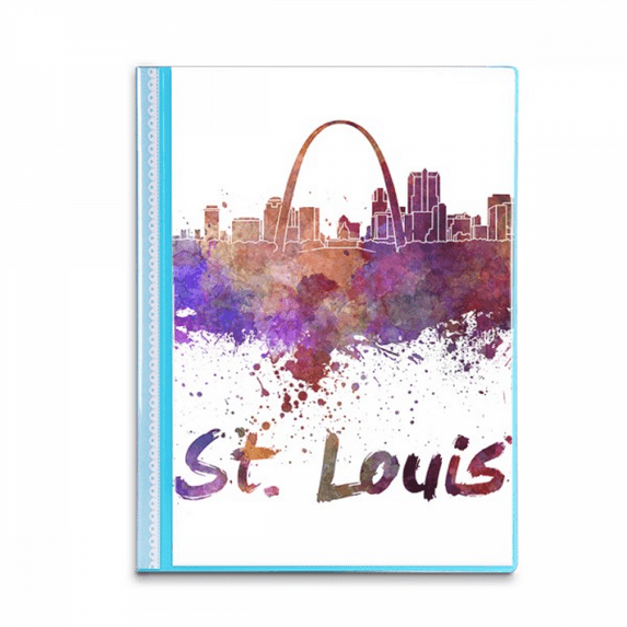 St.Louis America City Watercolor Book Sheet Protectors Portfolio Binder Folder