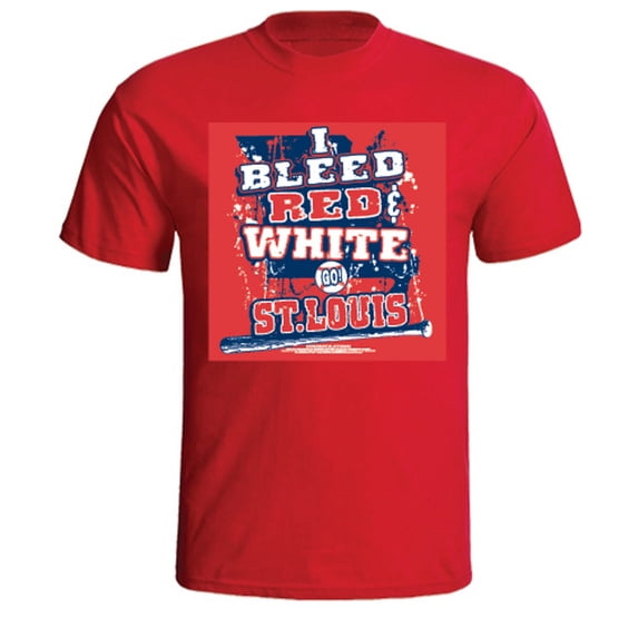 St. Louis Baseball "I Bleed Red and White - GO St.Louis!" T-shirt