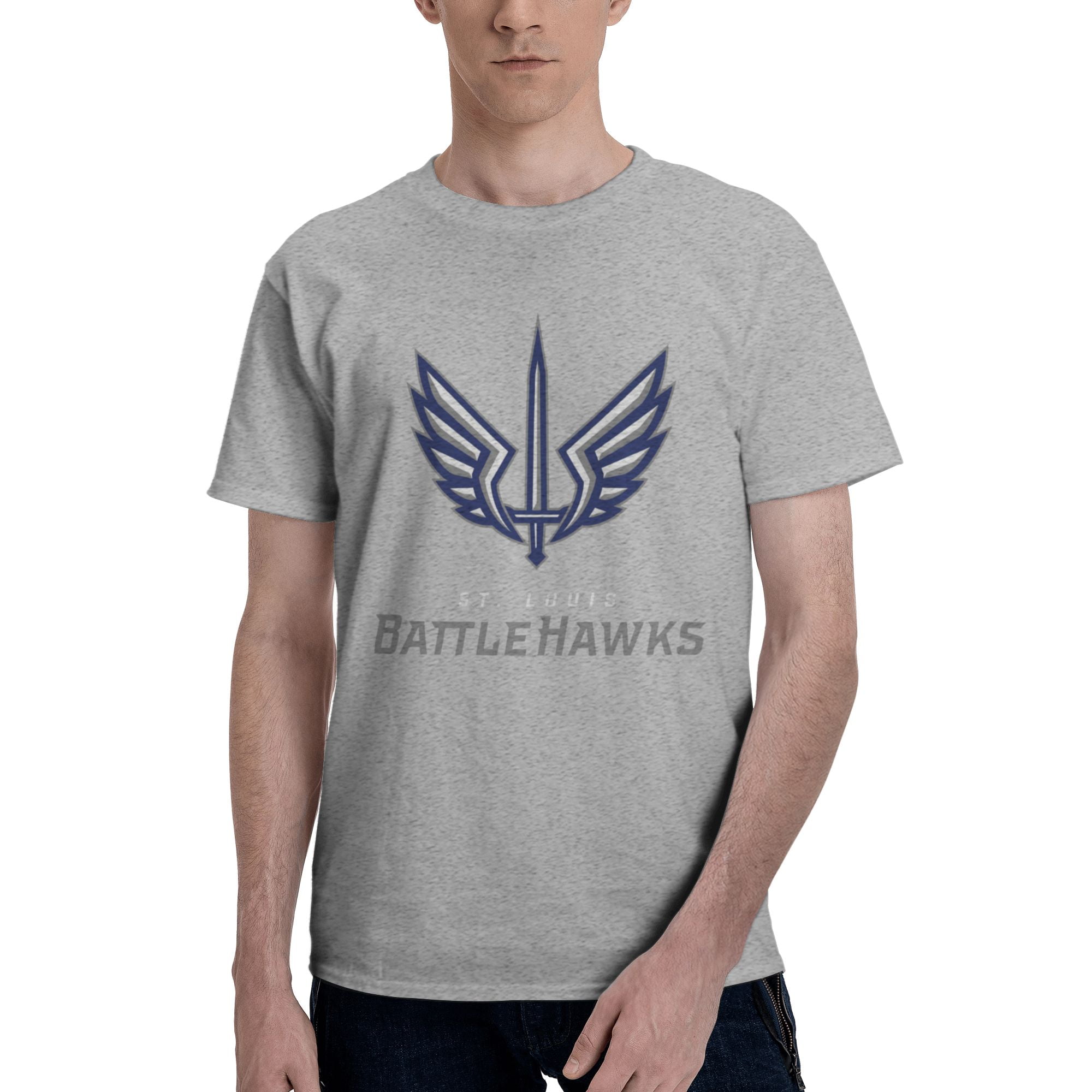 St. Louis BattleHawks Men's Basic Short Sleeve T-Shirt Gray 3X-Large 