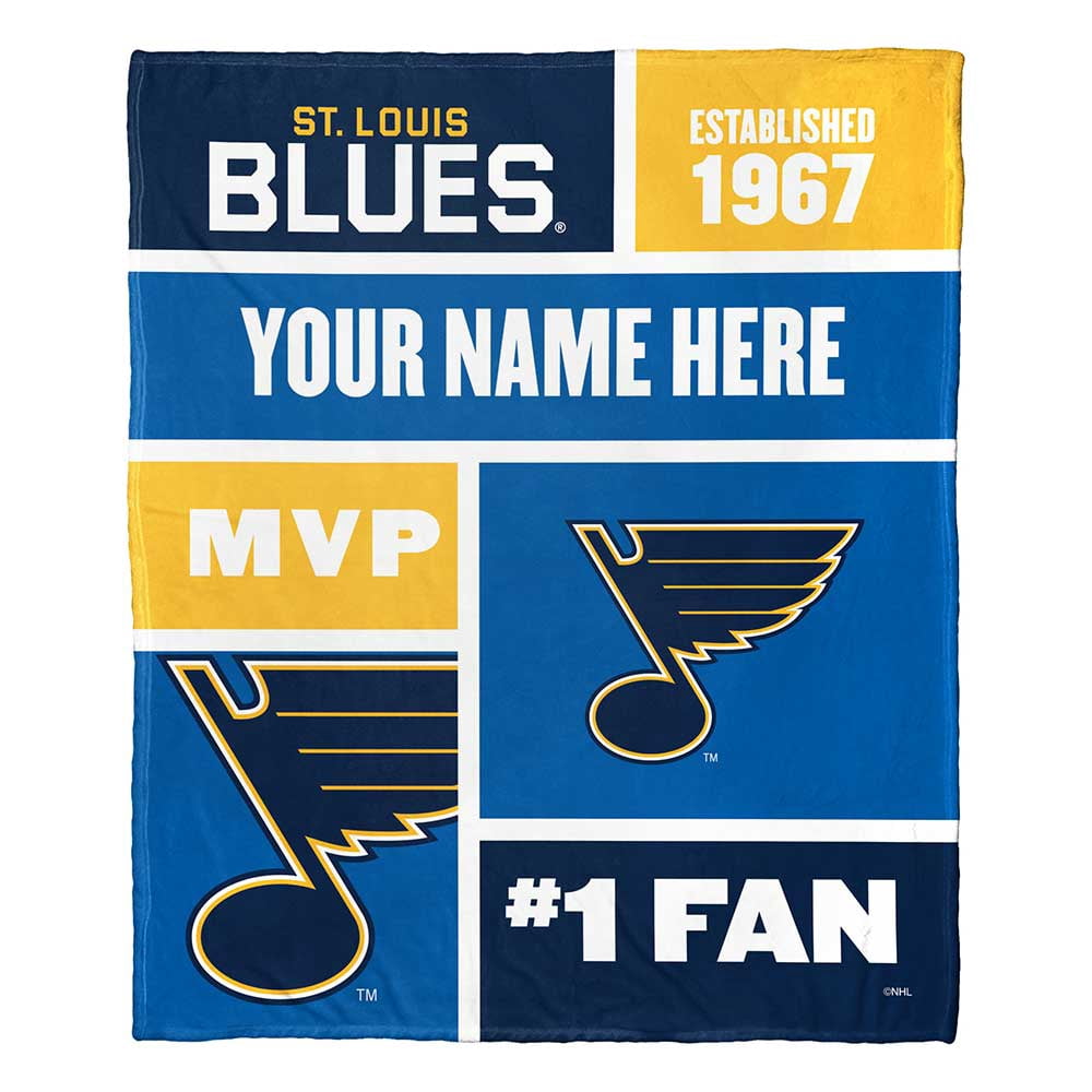 St. Louis Blues NHL Colorblock Personalized Silk Touch Throw Blanket, 50" X 60"