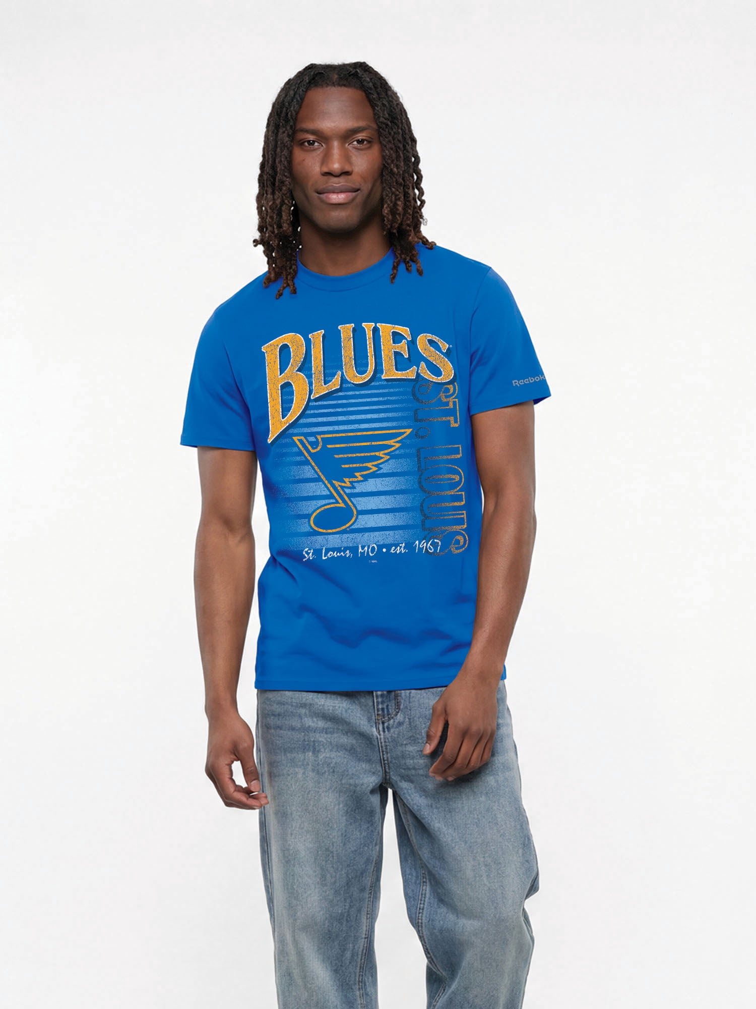 St. Louis Blues Reebok Mens Crew Neck Short Sleeve T-Shirt