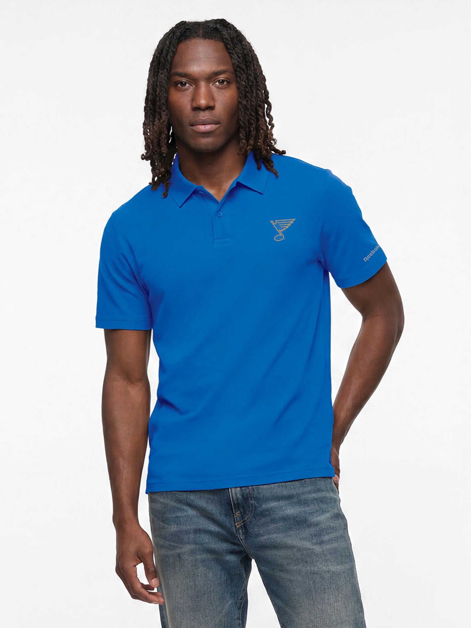 St. Louis Blues Reebok Mens Short Sleeve Polo Shirt