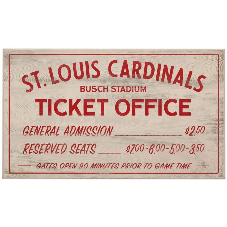 St. Louis Cardinals 10 x 17 Ticket Office Wood Sign