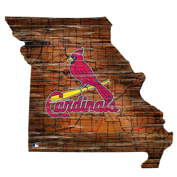 St. Louis Cardinals 12'' Road Map State Cutout Sign