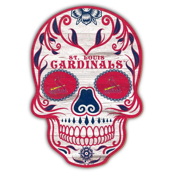 St. Louis Cardinals 12'' Sugar Skull Sign