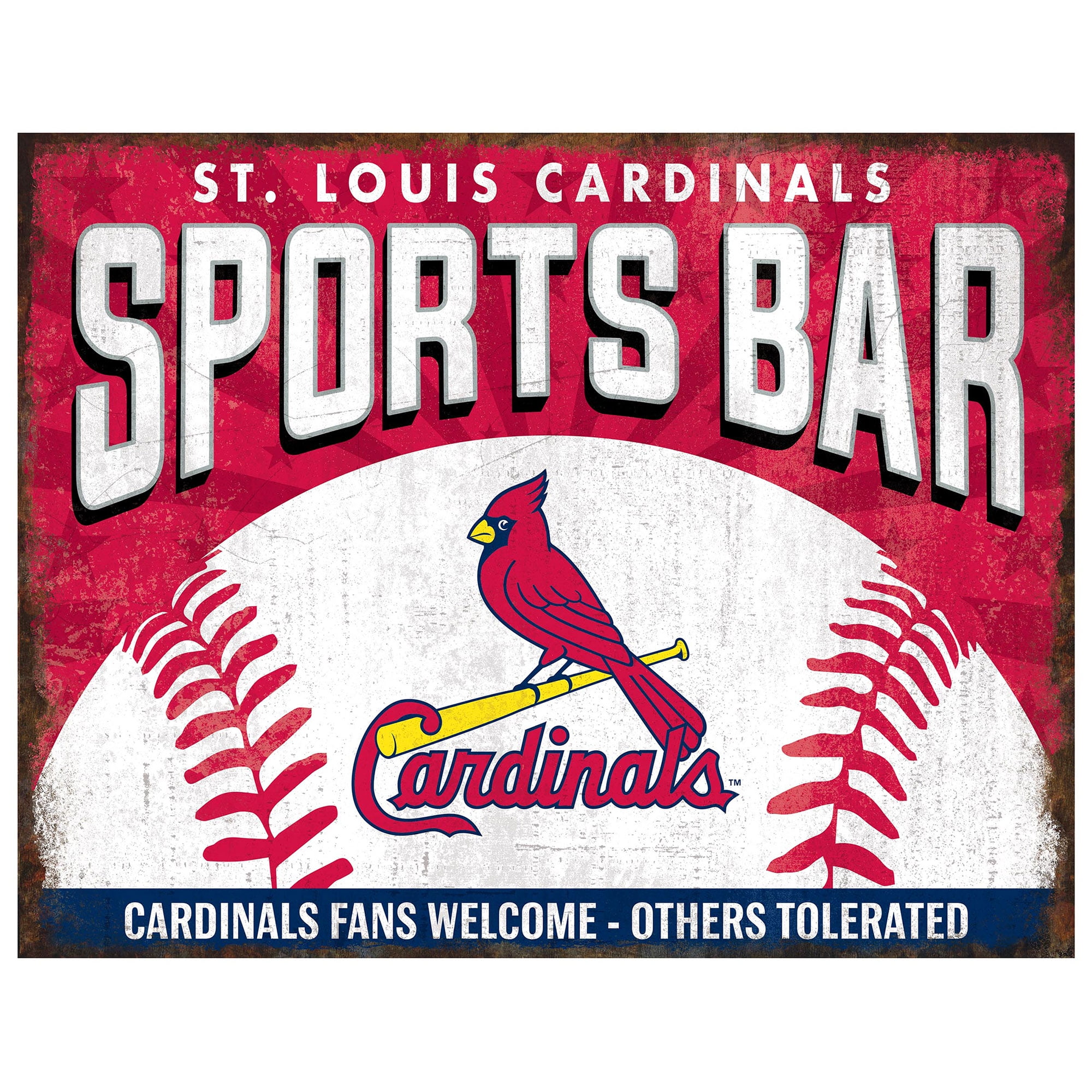St. Louis Cardinals 12" x 8" Sports Bar Metal Sign