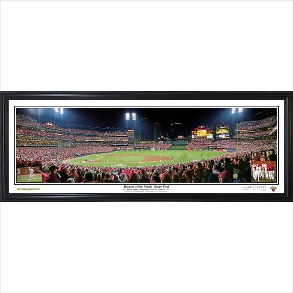 St. Louis Cardinals 13.5'' x 39'' 2011 World Series Bottom of the 9th - Score Tied Standard Framed Panorama