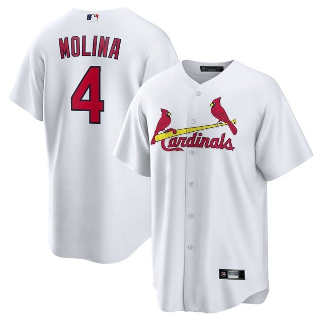 St._ Louis_Cardinals 4 Molina Fans Apparel Baseball Jersey Home Shirt