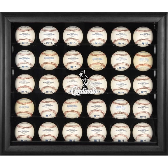 St. Louis Cardinals Logo Black Framed 30-Ball Display Case
