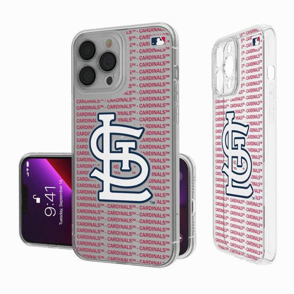 St. Louis Cardinals Text Backdrop Clear iPhone Case