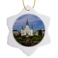 thumbnail image 1 of 3drose, St. Louis Cathedral, New Orleans, Louisiana - Us19 Dfr0091 - David R. Frazier, 3 inch Snowflake Porcelain Ornament, 1 of 7