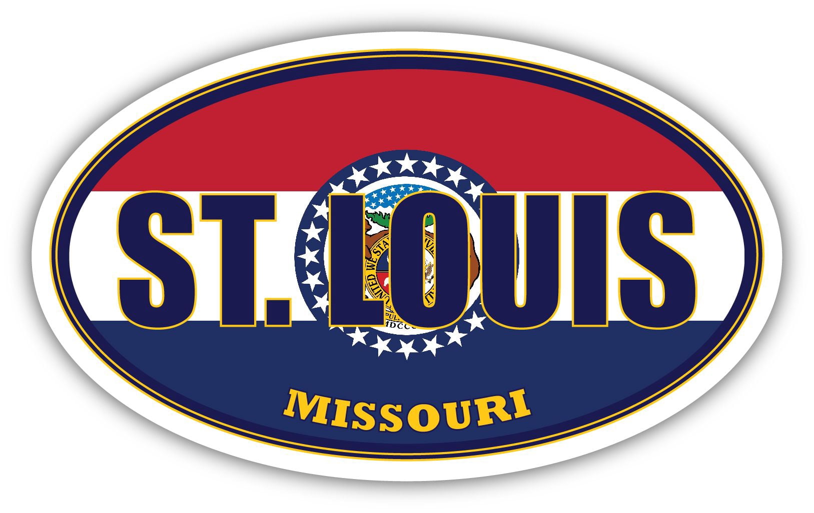 STL St Louis Missouri Oval Vinyl Car Sticker - 3" X 2" Bumper Or Window Decal