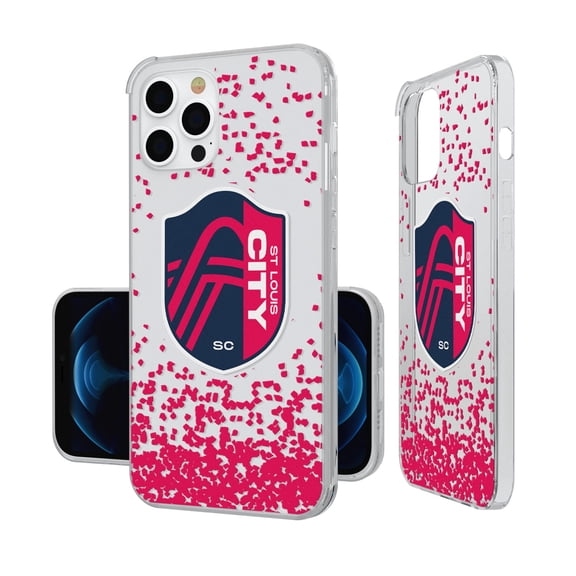 St. Louis City SC Red iPhone Confetti Design Clear Case