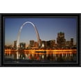 thumbnail image 1 of St. Louis Cityscape 40x28 Large Black Ornate Wood Framed Canvas Art, 1 of 2
