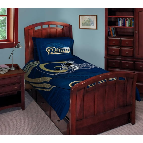 St. Louis Classic Rams - Twin Size Comforter Pillow Sham Set