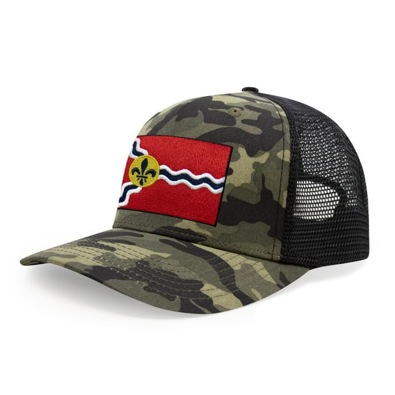 St. Louis Flag Hat for Men and Women – Snapback Trucker Baseball Cap by International Tie (Camouflage)
