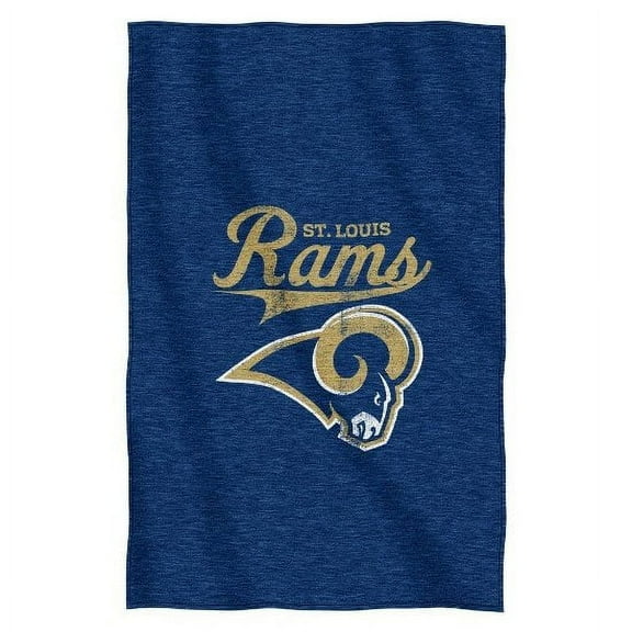 St Louis Football Rams Classic Logo - Distressed Look - Sweatshirt Material Blanket Throw