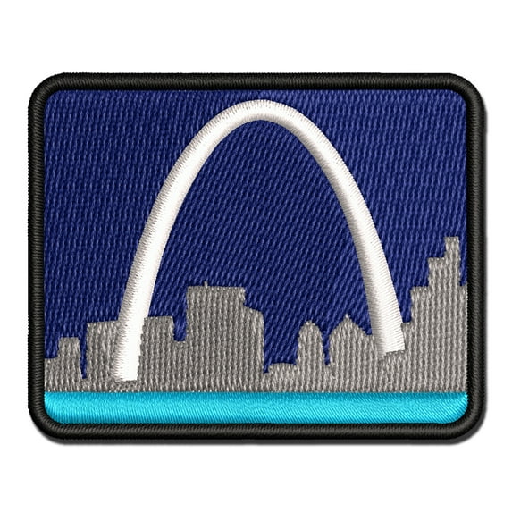 St Louis Gateway Arch Missouri Landmark Applique Multi-Color Embroidered Hook & Loop Patch - 2.0 Inch Mini