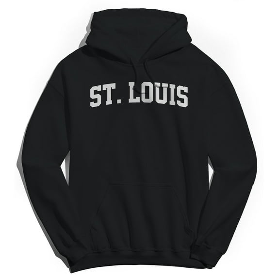 St Louis Graphic Black Men's Cotton Pullover Hoodie