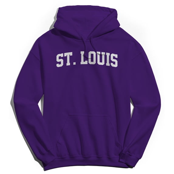 St Louis Graphic Purple Men's Cotton Pullover Hoodie