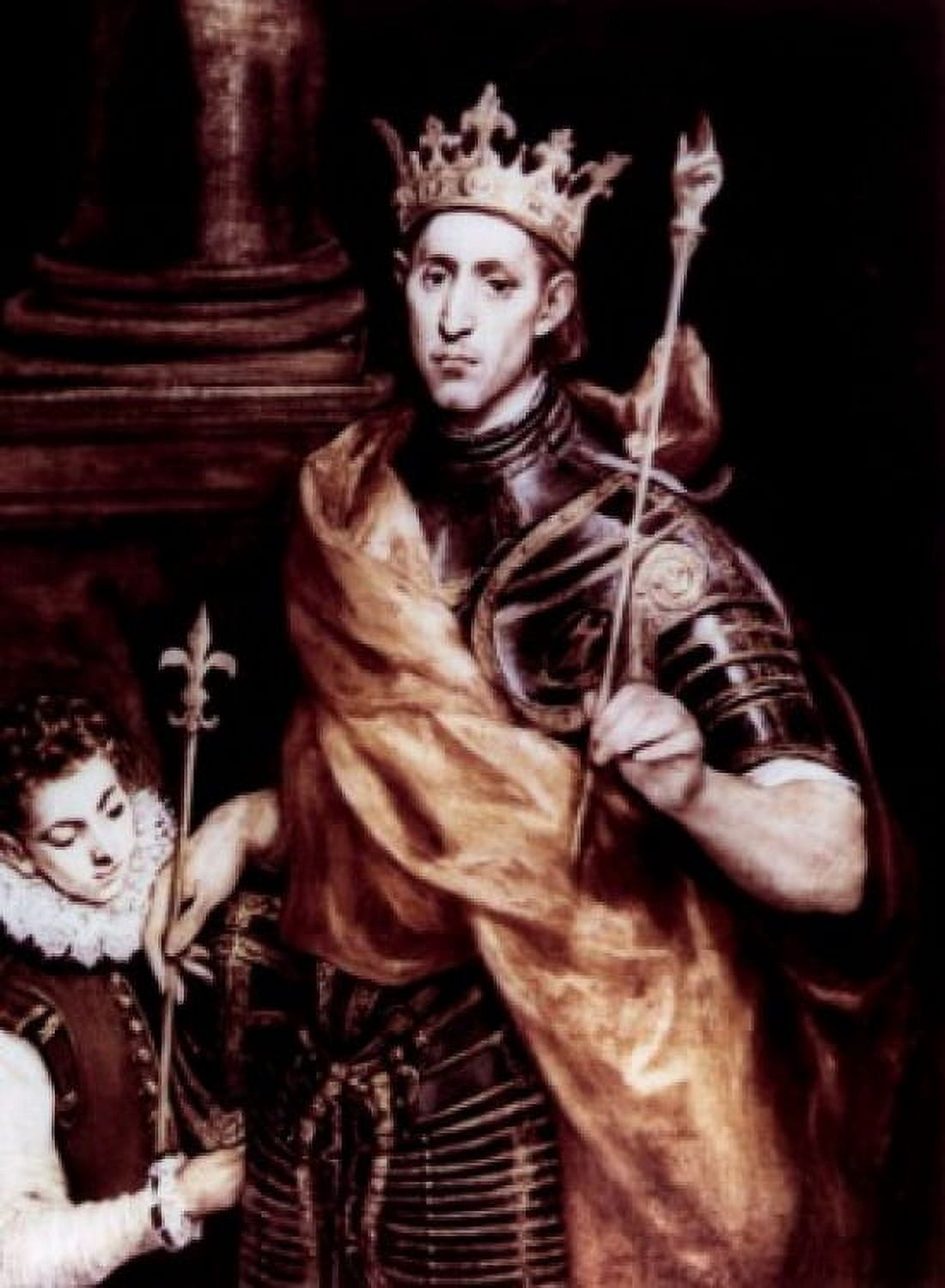 St Louis King of France with a Page by El Greco il on canvas 1580s 1541-1614 France Paris Musee du Louvre Canvas Art - El Greco (18 x 24)